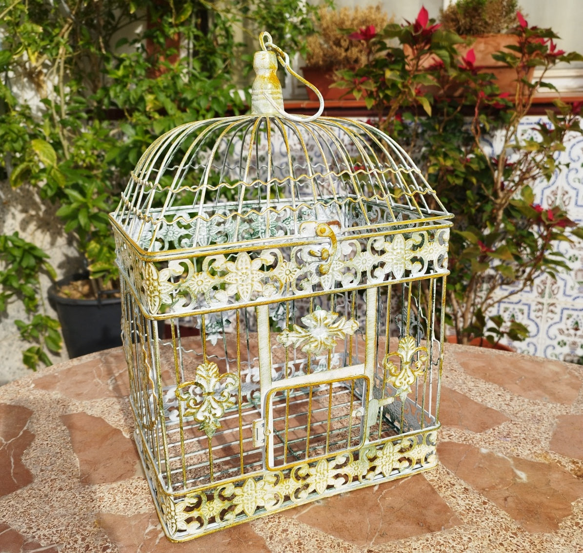 Pareja de Jaulas Decorativas Vintage de Metal Forjado – Estilo Clásico Francés