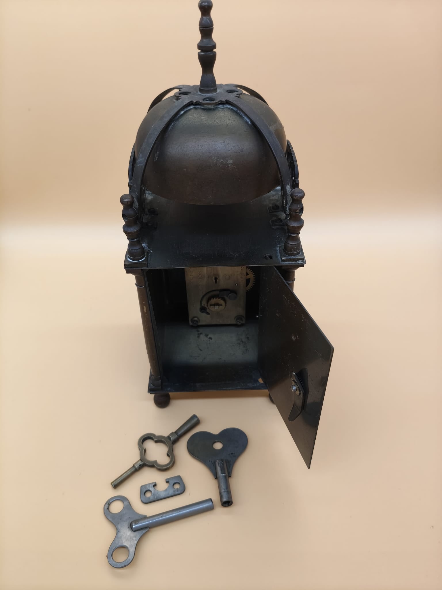 Vintage Mantel Timepiece | Ornate Black Iron Clock Design