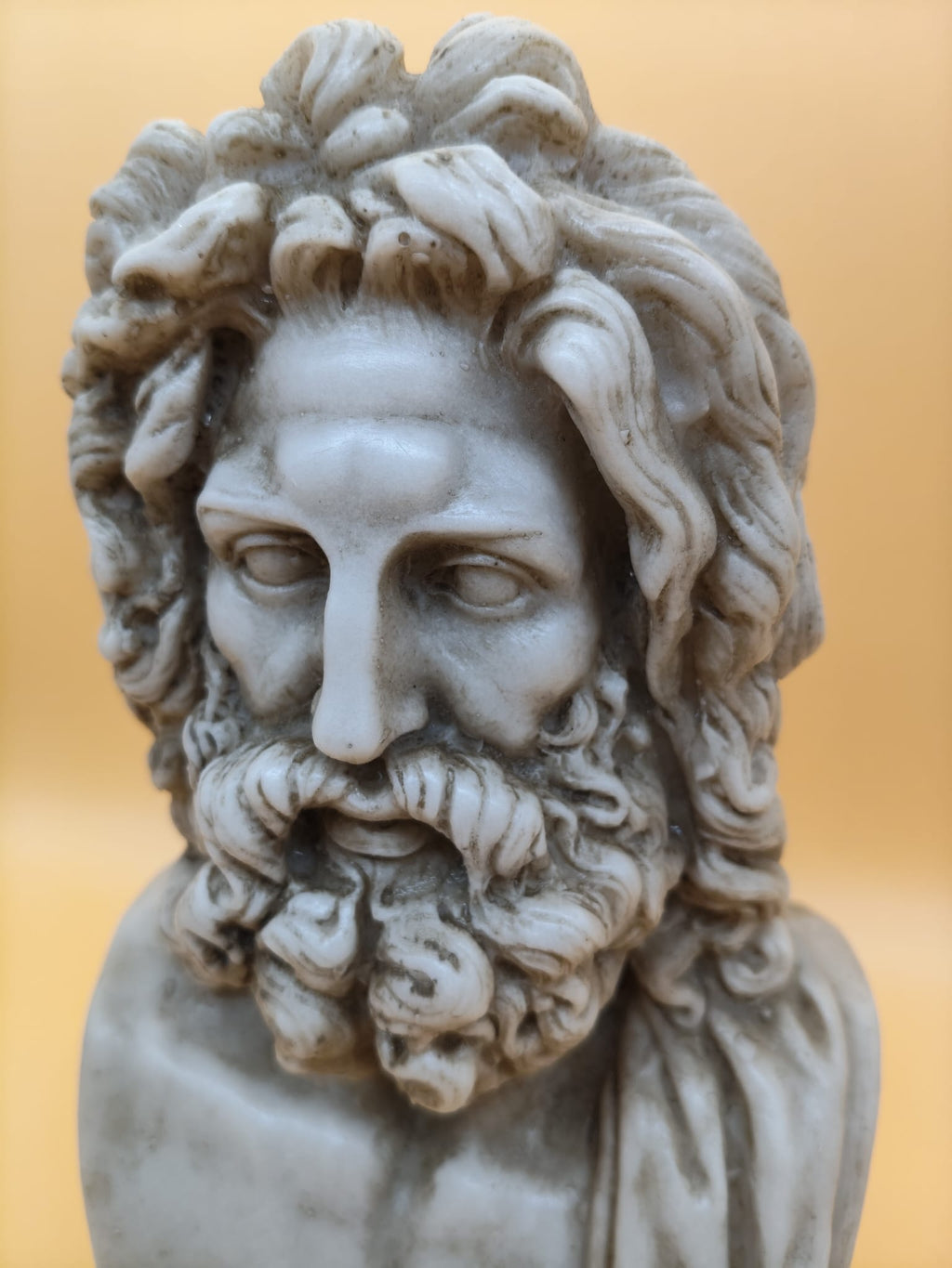 Olympian God Zeus Sculpture | Elegant Marble Powder Bust