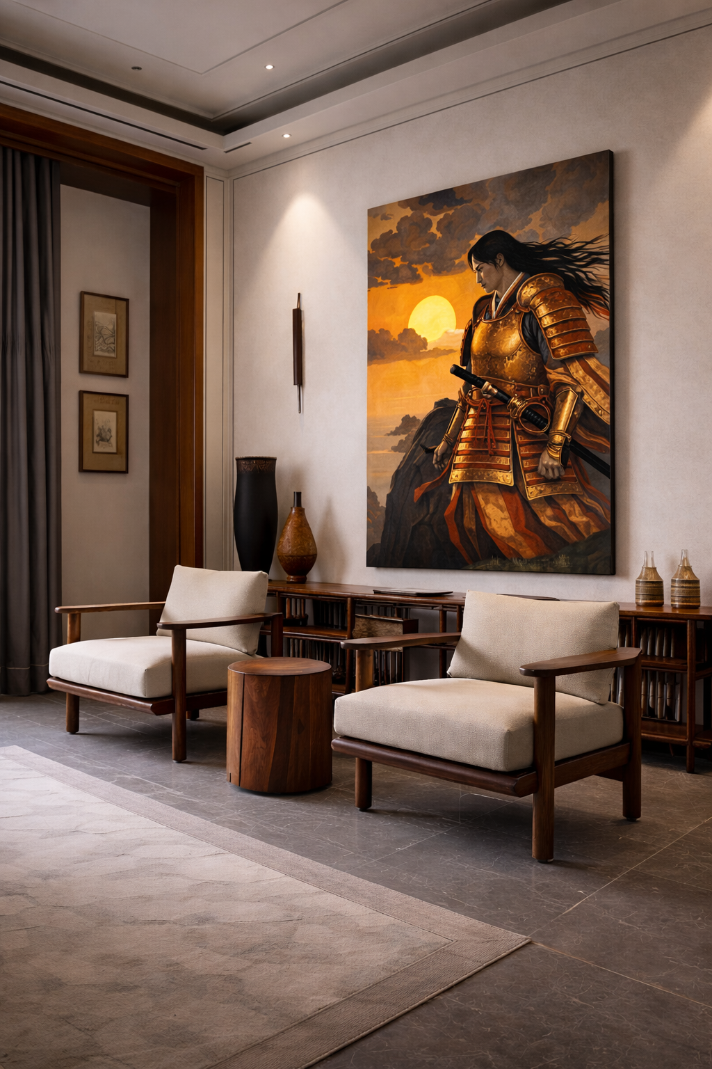 Feudal Japan Warrior Poster | Elegant Samurai Wall Art