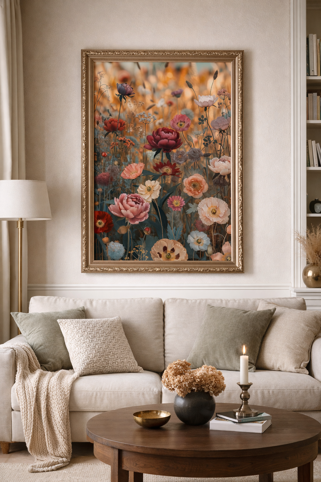 Romantic Wildflower Canvas | Elegant Floral Wall Art