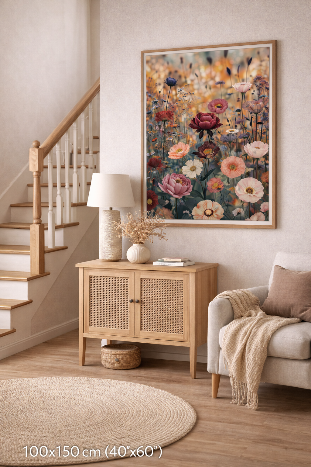 Vintage Inspired Flower Field | Soft Floral Wall Art