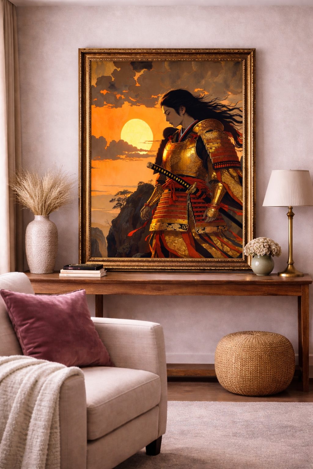 Samurai Warrior at Dusk | Cinematic Japanese Canvas Print