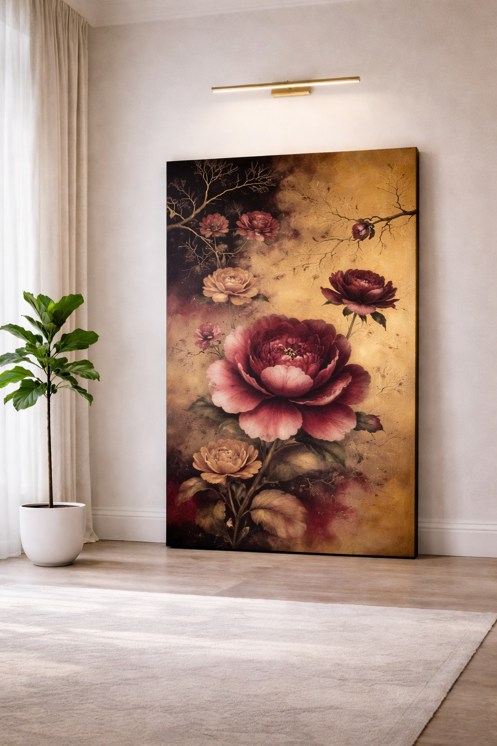 Elegant Peony Canvas Print | Luxury Floral Wall Art