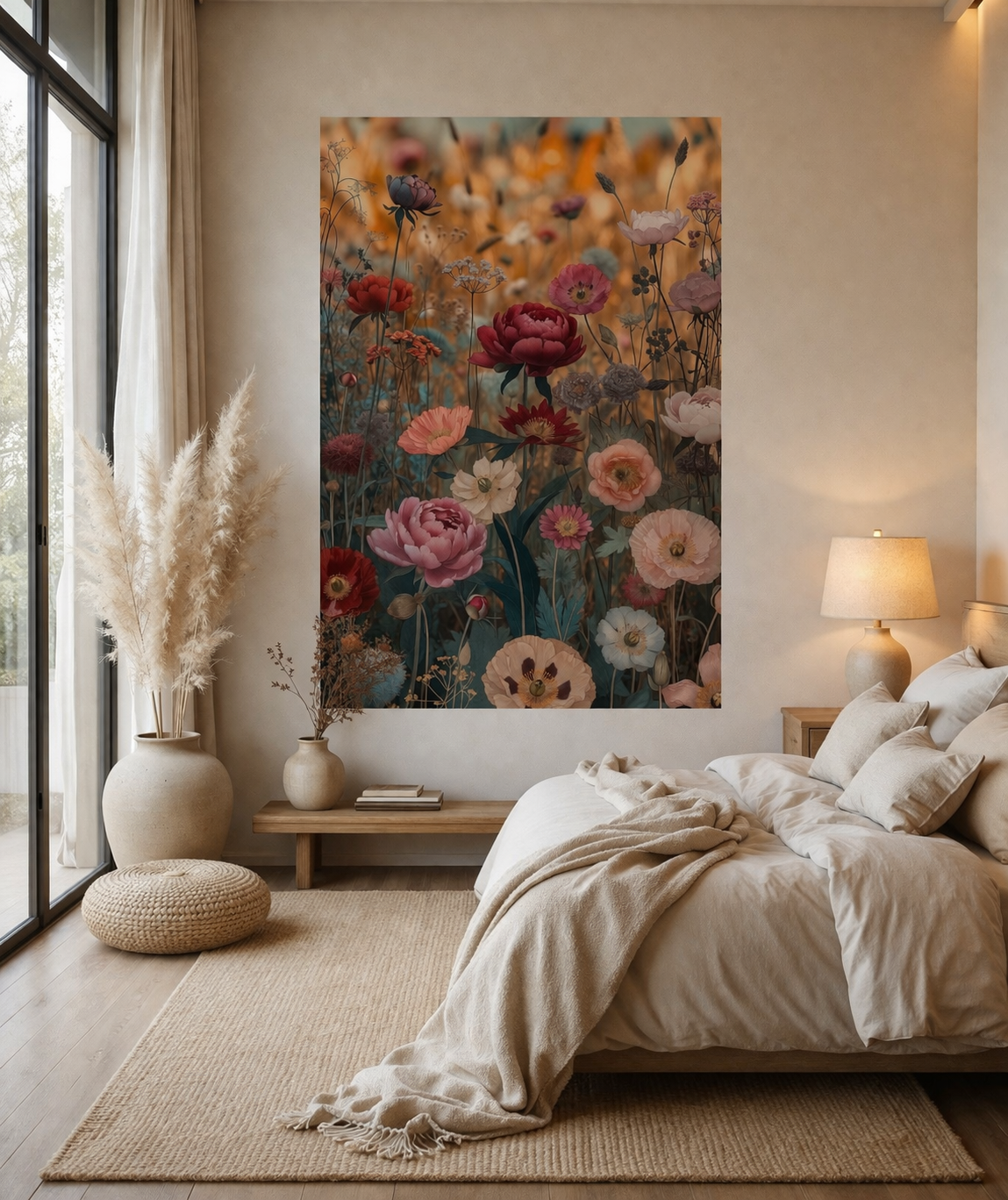 Dreamy Floral Garden Artwork | Cozy Cottage Wall Decor