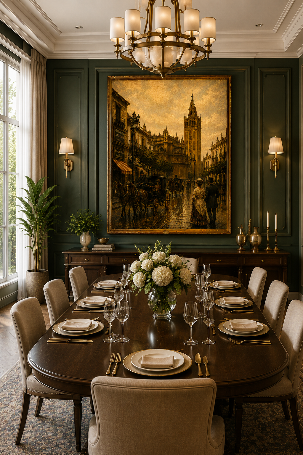 Sevilla Giralda canvas displayed in an elegant interior