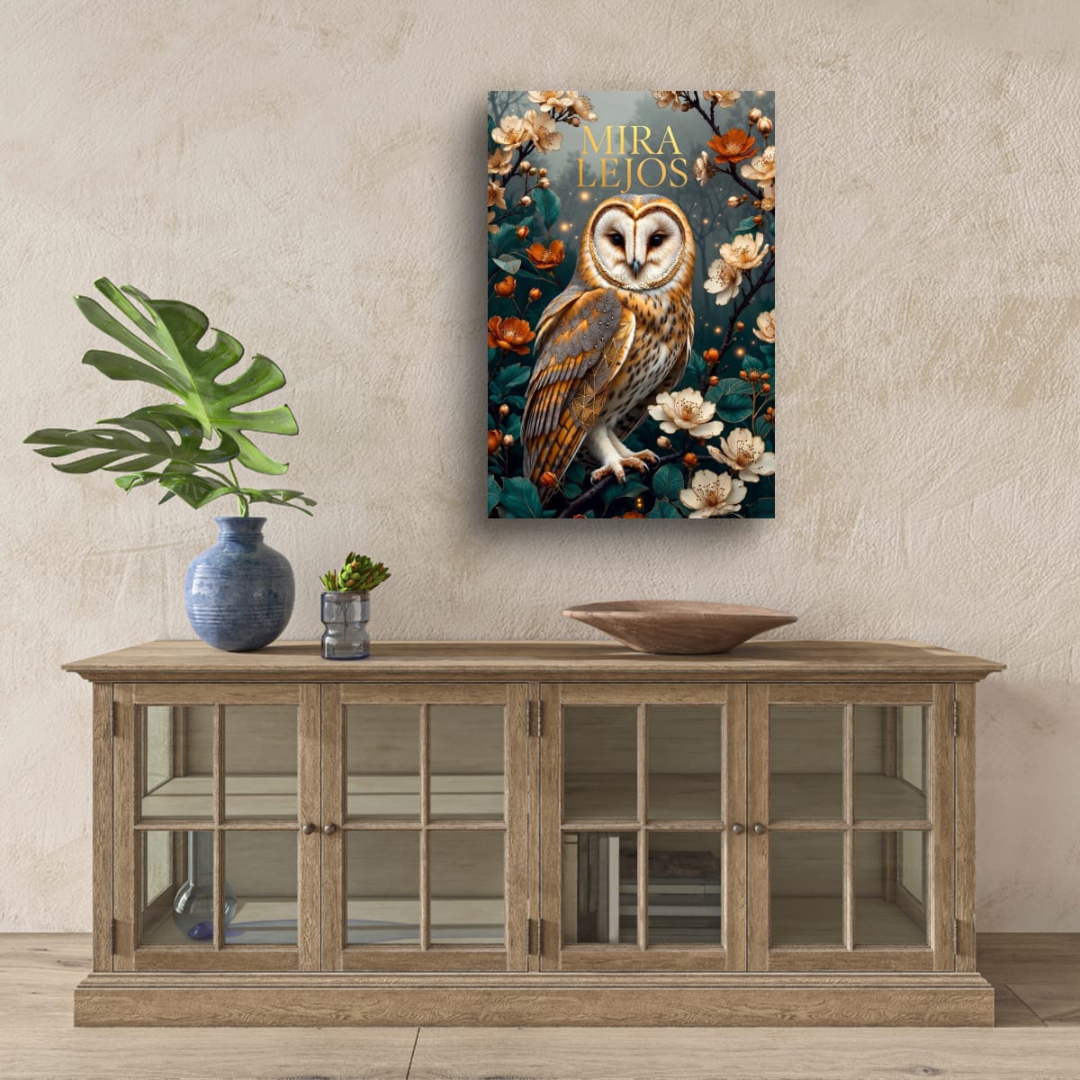 Barn Owl Wall Decor | Elegant Woodland Canvas Artwork